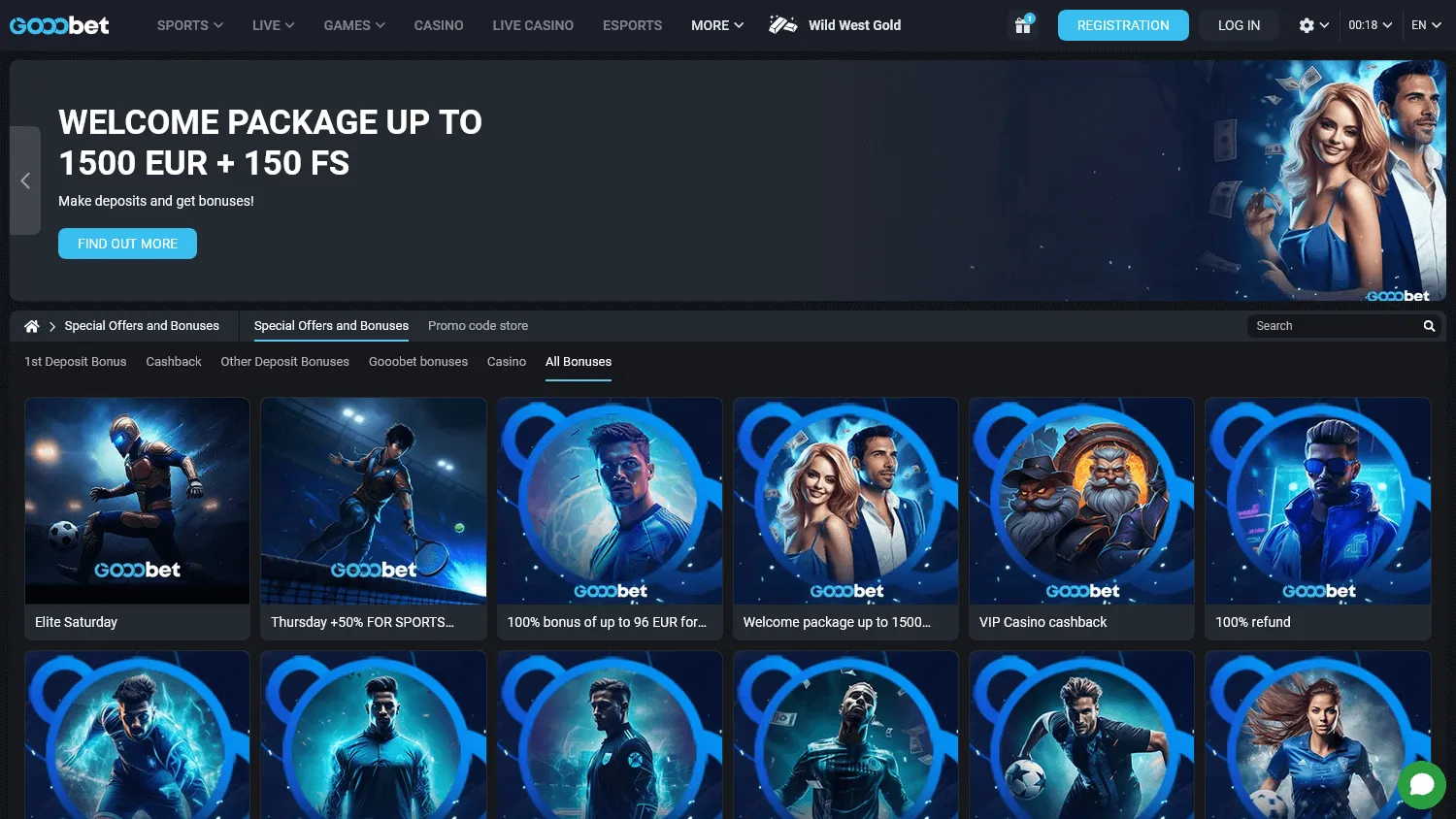 جدول معلومات Gooobet والواجهة الرئيسية
